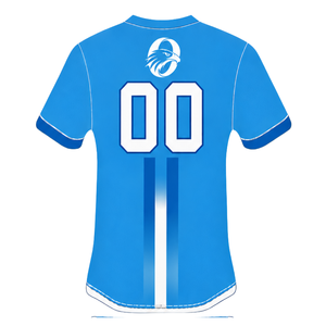 ชุดรักบี้สีฟ้าขาว เสื้อเจอร์ซีย์แขนสั้นมีซิปด้านหน้า กางเกงขาสั้นเข้าชุด ระบายอากาศได้ดี ชุดยูนิฟอร์มกีฬาสำหรับฝึกซ้อมและแข่งขัน - Product Image 5