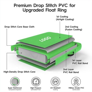 Nước Lounger tròn lưới nổi Dock 4 trong 1 nước Inflatable Võng với dây an toàn - Product Image 3