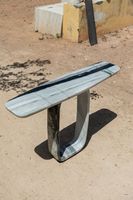 Table console moderne minimaliste en marbre Calacatta Viola, durable, avec finition polie et bord carré, pour salon