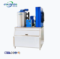 Machine à glace en flocons industrielle COLDPRO 3 tonnes/jour, en acier inoxydable 304, fabrication de glace en flocons, conception personnalisée CE pour les produits de la mer