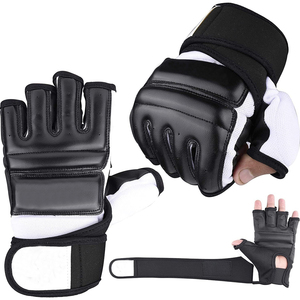 MMA Sparring <b>Gloves</b> Half Finger Training Boxing <b>Gloves</b> Punching Bag Fight Gear Wrist Wrap Support Durable Leather <b>Gloves</b> - Product Image 1