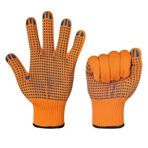 Guantes de Seguridad de Poliéster Lavables y Reutilizables con Recubrimiento de PVC, Puño Tejido Antideslizante, para Manipulación de Empaques en Almacenes - Product Image 3