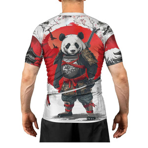 Panda Fighter Men's Short Sleeve <b>Compression</b> Rash Guard MMA Jiu Jitsu BJJ Grappling Base Layer Combat <b>Shirt</b> <b>COMPRESSION</b> WEAR - Product Image 5