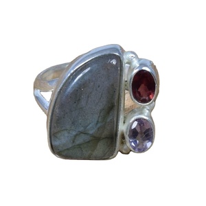 Export Quality 925 Sterling Silver Fancy Rose Gold Plated Zircon Bezel Setting Multi Gemstone Engagement <b>Ring</b> Wholesale Supplier - Product Image 1