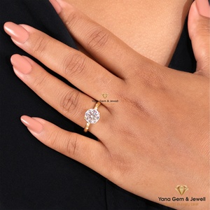 Anillo de Uso Diario Clásico Solitario de Oro Sólido de 14K con Diamante Cultivado en Laboratorio CVD de 1.00 Quilates, Corte Redondo, Color E, Claridad VVS2, Certificado IGI - Product Image 4