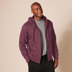 Sweat-shirt à capuche zippé pour homme, coupe classique, couleur unie, en polaire, veste décontractée avec poches, pour l'automne - Product Image 3