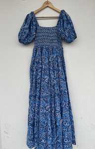 Femmes filles imprimé pur coton Maxi robe indien bloc imprimé décontracté été soirée à la mode en gros longue Midi en vrac - Product Image 6