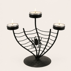 Candelabro de Halloween con Diseño de Telaraña, de Metal Negro, 3 Brazos, Estilo Gótico, para Decoración de Mesa de Fiesta Espeluznante y Centro de Mesa para Casa Encantada - Product Image 5
