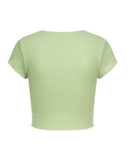 T-shirt court personnalisé OEM à manches courtes, couleur unie, 100% coton, tendance, pour le yoga, la gym, les activités sportives, l'été, respirant - Product Image 2