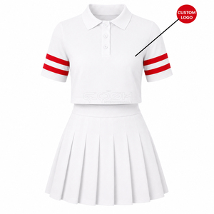 Ensemble de sport Cosh International Sisterhood Sorority : Polo et jupe de tennis taille haute avec short intégré, manches courtes – Nouvelle collection très prisée - Product Image 4