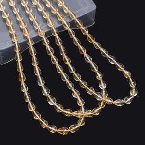 Perles de citrine naturelle facettées en forme de goutte, qualité AAA+, 5x8mm-7x10mm, pierres semi-précieuses pour la création de bijoux - Product Image 6