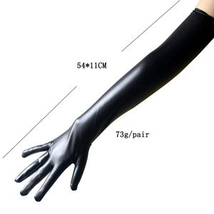 Guantes de Piel de Oveja Negros y Blancos para Mujer, Térmicos, de Invierno, para Fiestas, Clubes, Cosplay, Brillantes - Product Image 6