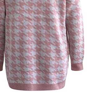 เสื้อคาร์ดิแกนลายฮาวด์ทูธสำหรับผู้หญิง คอวี ติดกระดุม ถักนิตติ้ง สไตล์คลาสสิกเก๋ไก๋ แฟชั่นบูติก เสื้อคลุม - Product Image 6