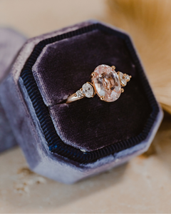 Bague de Fiançailles de Luxe en Moissanite Rose Taillée en Rose de 3,00 CT avec Sertissage à Griffes, Plaqué Or 18K, Bague Anti-Stress/Bague d'Anniversaire pour Elle - Product Image 1