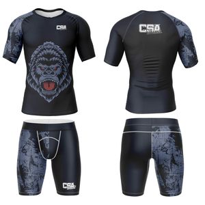 Tenues de compression respirantes pour hommes, personnalisées, imprimées numériquement, pour MMA et BJJ, vente en gros directe d'usine - Product Image 1