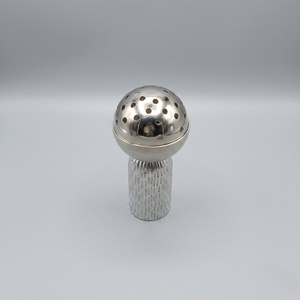 Stunning Metal Incense Burner With Textured Column Base And Perforated Globe Lid Creating <b>Magic</b> Fragrant Smoke Patterns Anywhere - Product Image 3
