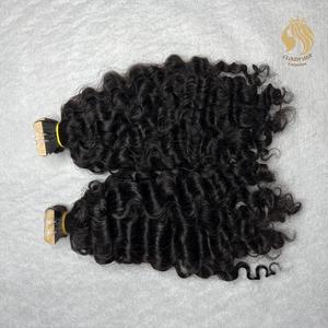 Cloudyhair vietnamita suave de alta calidad pelo crudo negro birmano cinta Ins Paquete de doble dibujado - Product Image 4