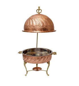 Moderno calentador de alimentos tipo chafing dish rectangular de acero inoxidable, ecológico, a gas/combustible, para catering y banquetes de hotel. - Product Image 1