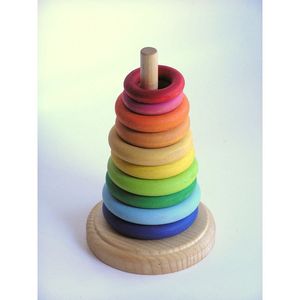 Juego de Anillos Apilables de Madera para Niños para el Aprendizaje y la Diversión Producto de Decoración para Bebés y Niños - Product Image 2