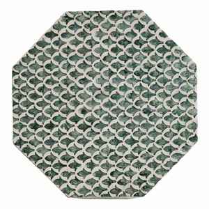 Tabourets octogonaux en mosaïque marocaine vert foncé, mosaïque artisanale en nacre, petite table d'appoint pour la décoration du salon et de la chambre - Product Image 4