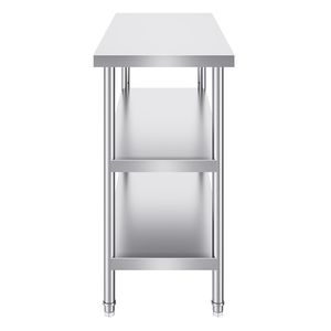 Tavolo da Lavoro per Cucina Commerciale 18 X 48 X 34 Pollici in Acciaio Inox, Banco Preparazione Alimenti Resistente con 2 Ripiani Inferiori Regolabili - Product Image 1
