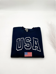 Sudadera Vintage con Cuello Redondo y Bandera de EE. UU., Sudadera Retro Americana Extra Grande, 4 Colores, Ropa Urbana Unisex - Product Image 3