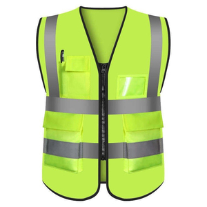 เสื้อกั๊กนิรภัยสำหรับงานก่อสร้าง โลโก้สะท้อนแสง มองเห็นได้ชัดเจน มีไฟ LED แจ็คเก็ตวิศวกรสำหรับทำงาน มีกระเป๋าและซิป เสื้อกั๊กสะท้อนแสง สั่งซื้อเลย - Product Image 1