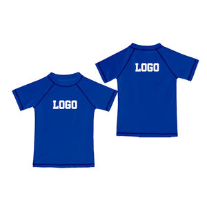 เสื้อยืดกันแดดสำหรับเด็กผู้ชาย เสื้อแรชการ์ดสำหรับเล่นน้ำชายหาด สวมใส่สบายสำหรับฤดูร้อน เหมาะสำหรับกิจกรรมกลางแจ้ง เสื้อยืดว่ายน้ำสำหรับเด็กผู้ชาย ป้องกันแสงแดด - Product Image 1