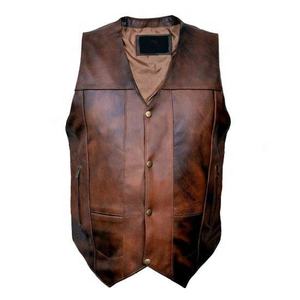 Chaleco Clásico de Cuero Estilo Western para Hombre, Prenda Exterior Informal de Verano con Diseño Transpirable y Costuras Resistentes - Product Image 1