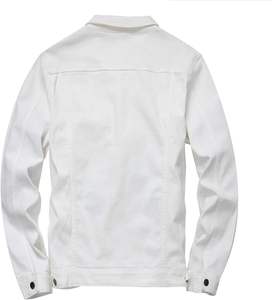 Chaqueta Vaquera Blanca Premium para Invierno, Abrigo Casual Resistente a la Altura de la Cadera, Estilo Urbano Desgastado, Ideal para Vestir Formal y Casual - Product Image 5