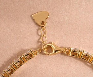 Luxury Round Cut Moissanite Tennis Bracelet <b>Iced</b> <b>Out</b> Hip Hop Jewellery VVS Diamond Look Gold <b>Chain</b> Shine Gift - Product Image 3