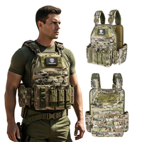 Gilet tactique modulaire OEM personnalisé, réglable et durable, en polyester Molle, pour la chasse, l'entraînement, la randonnée, le camping et les agents de sécurité