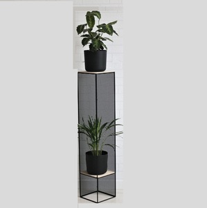 Jardinières minimalistes en céramique pour plantes succulentes, pot émaillé blanc, support en métal noir, écologiques, durables, pour l'intérieur, ensemble de 3 pots de fleurs de bureau - Product Image 4