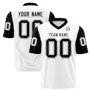 Nouveau maillot de football américain bleu personnalisé pour hommes, col en V, impression sublimée, évacuation de l'humidité, nom de l'équipe 00, manches courtes, coupe régulière - Product Image 3