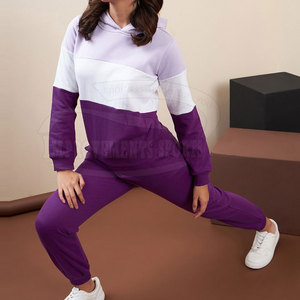 Survêtement à capuche grande taille pour femmes de la meilleure qualité avec couleur de contraste de motif solide pour l'hiver - Product Image 4