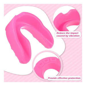 Protège-dents en silicone rose pour enfants, moulable, lavable, équipement de sport protecteur, boxe, couleur unie, moulage par injection - Product Image 5