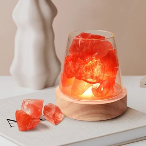 Lampe de table en sel de l'Himalaya naturel, veilleuse en sel rocheux raffiné, forme solide, emballage en sac, cadeau original, décoratif - Product Image 1