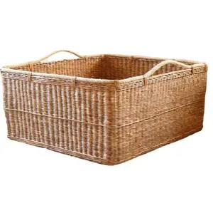 Cesta de Almacenamiento de Ratán con Marco de Madera Oscura, Organizador Elegante y Funcional, Ideal para la Sala de Estar, el Dormitorio y la Cuarto de Almacenamiento - Product Image 3