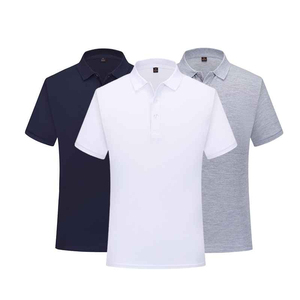 Chemise en coton tricoté pour homme, manches courtes, couleur unie, design décontracté, tissu respirant, broderie personnalisée du logo sur le devant, été - Product Image 2