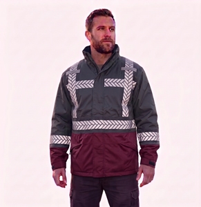 custom reflective safety <b>jacket</b> men high visibility neon lime yellow workwear <b>waterproof</b> windproof warm padded bomber coat top - Product Image 4