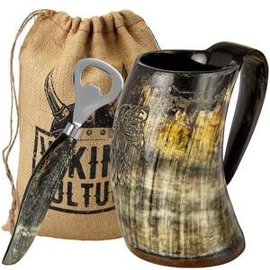 Chope à bière en corne naturelle avec finition lisse, tasse à boire artisanale, chope décorative en corne de buffle pour boissons - Product Image 2
