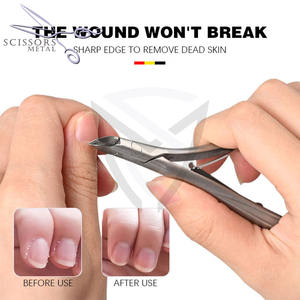 Cortacutículas de Acero Niquelado de Corte Extra Fino, Tijeras de Longitud Completa para Manicura de Uñas, Cuidado de las Uñas, Apertura de Mandíbula Ancha - Product Image 6