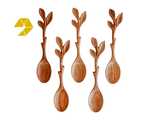 Cuchara de Madera Roja Premium con Mango de Tres Hojas, Cuchara de Madera Natural, Cuchara para Café, Cuchara para Té, Logotipo Personalizado, Vietnam - Product Image 2