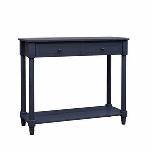 Consolle a 2 livelli con 2 cassetti per ingresso e tavolino da divano per hotel, ripiani portaoggetti, elegante design a C - Product Image 5