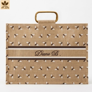 Sac de plage en jute naturel laminé, sac de voyage, 56x40x15 cm, logo personnalisé, vente en gros, OEM, marque privée, commande en gros, modèle SS373 - Product Image 2