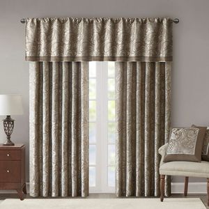 Mantovana finestra Jacquard in blu/marrone 50x18 "tende e mantovane prodotto - Product Image 2