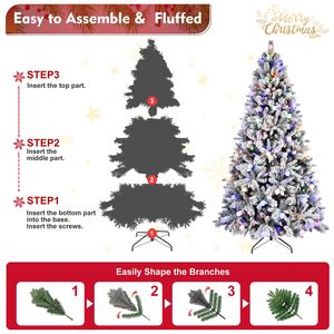 Albero di Natale Artificiale Premium 240 cm con 470 Luci Bianco Caldo, Rami Misti 1793PE/PVC, Base Pieghevole con Cerniere, Dimensioni 210 cm - Product Image 4