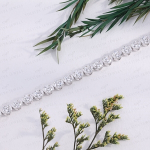 Bracelet Tennis en Or Blanc avec Demi-Sertissage, Diamants Scintillants, Bijou pour Femme - Product Image 2