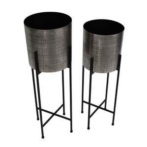 Macetero Galvanizado de Alta Calidad para Hogar, Hotel, Oficina, Jardín, Juego de 2 Maceteros Galvanizados para Decoración de Suelos y Uso en Jardín - Product Image 5