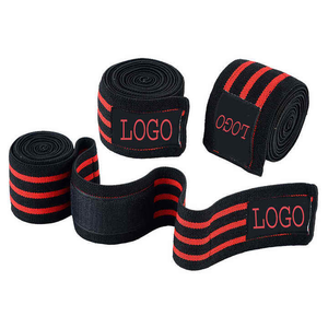B2B Bulk <b>Knee</b> Wraps Custom Embossed Logo on Leather <b>Patch</b> High-Tension Leg Straps Factory Wholesale Price - Product Image 4
